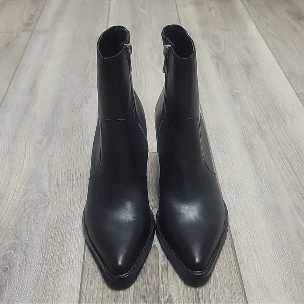 Dolce Vita Size 8 Volli Black Leather Heeled Boots - Picture 9 of 10